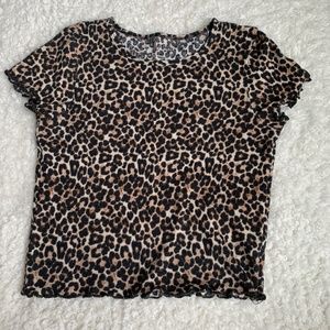 Cheetah print waffle baby tee